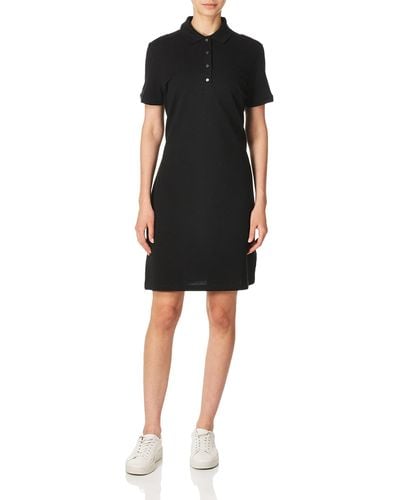 Lacoste Short Sleeve Slim Fit Stretch Pique Polo Dress - Black