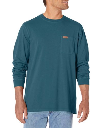 Pendleton Long Sleeve Premium Deschutes Pocket T-shirt - Blue