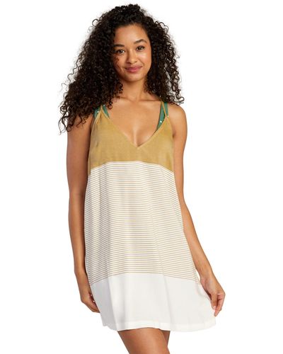 RVCA Womens Jade Woven Spaghetti Strap Casual Dress - White