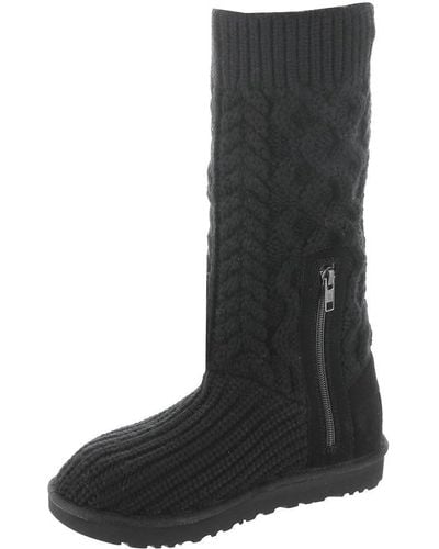 UGG Classic Cardi Cabled Knit Boot - Black