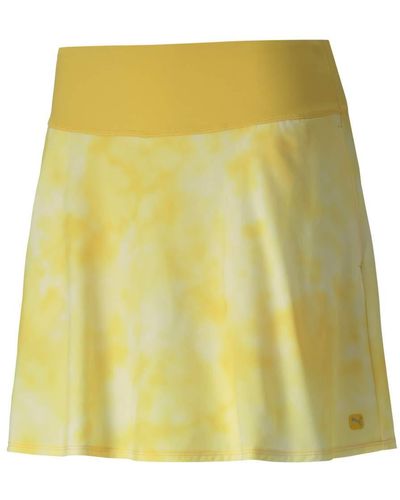 PUMA Golf 2020 Pwrshape Tie Dye Skirt 16" - Yellow