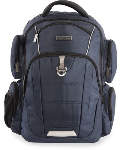 Perry Ellis 9-pocket Professional Laptop-p350 Business Backpack - Blue