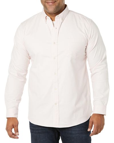 Amazon Essentials Slim-fit Long-sleeve Stretch Oxford Shirt With Pocket - White