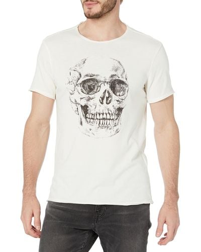 John Varvatos Short Sleeve Graphic Tee Skull - White