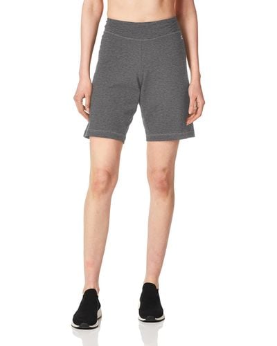Danskin Womens Essential Side Shirred Bermuda Shorts - Gray