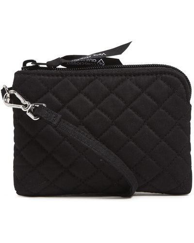 Vera Bradley Cotton Clip & Zip Mini Pouch Wallet - Black