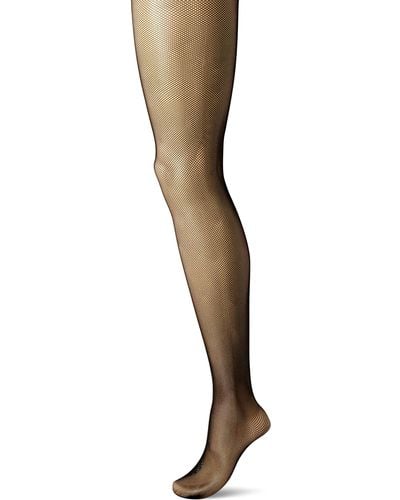 Hanes Silk Reflections Plus Size Curves Fashion Fishnet Tights - Black