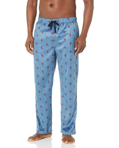 Original Penguin Minky Fleece Lounge Pajama Pants - Blue