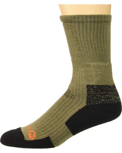 Merrell Adult's And Merino Wool Tactical Crew Socks-arch Support Band And Moisture Agement - Brown