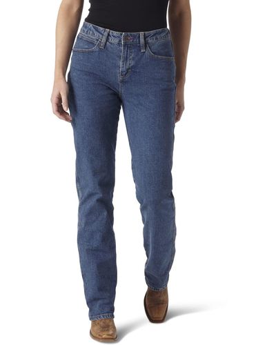 Wrangler Womens Cowboy Cut Slim Fit High Rise Stretch Jeans - Blue