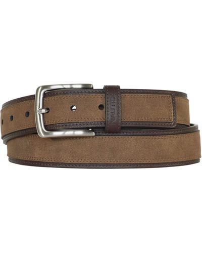 Nautica Casual Overlay Leather Belt - Brown