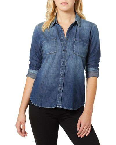Buy LIFE Solid Denim Collared Neck Womens Denim Shirt  Shoppers Stop