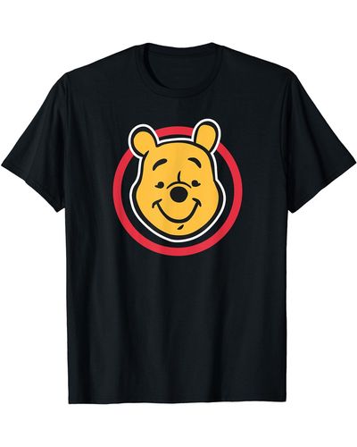 Amazon Essentials Winnie The Pooh Red Circle Portrait T-shirt - Black