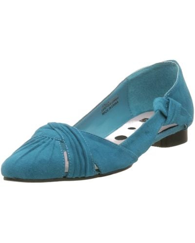 N.y.l.a. Jenica Flat,turquoise Suede,6.5 M - Blue