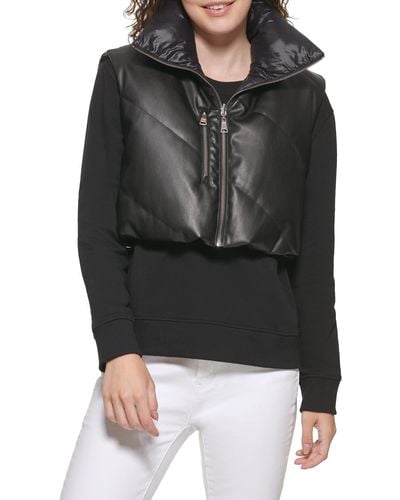 DKNY Warm Edge Cropped Sportswear Vest - Black