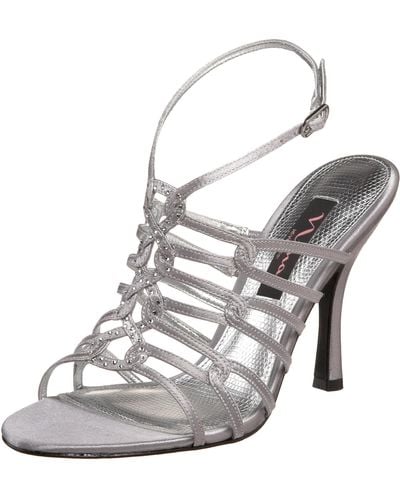 Nina Cerelia Ankle-strap Sandal,royal Silver,9.5 M Us - Gray