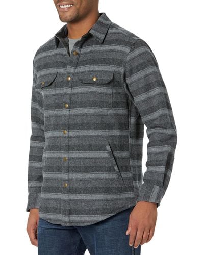 Pendleton Long Sleeve Snap Front Forrest Twill Shirt - Gray