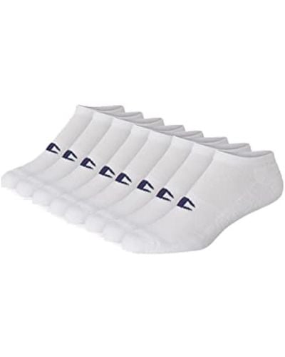 Champion Double Dry Moisture Wicking No Show Socks 6 - White