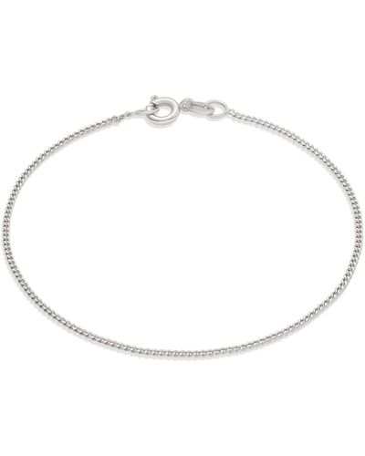 Amazon Essentials Sterling Silver Plated Fine Curb Chain 7.5" - Metallic