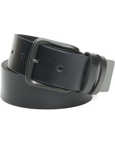Frye 40mm Flat Panel Leather Belt - Black