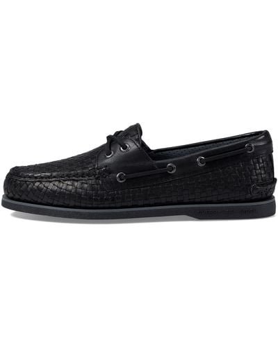 Sperry Top-Sider Gold Authentic Original 2-eye Woven Boat Shoe - Black