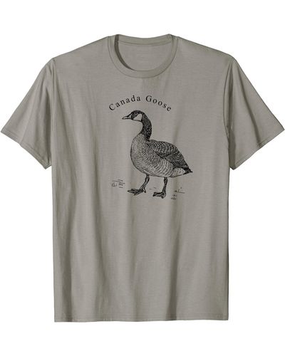 Canada Goose Walking T-shirt Waterfowl Lover - Gray