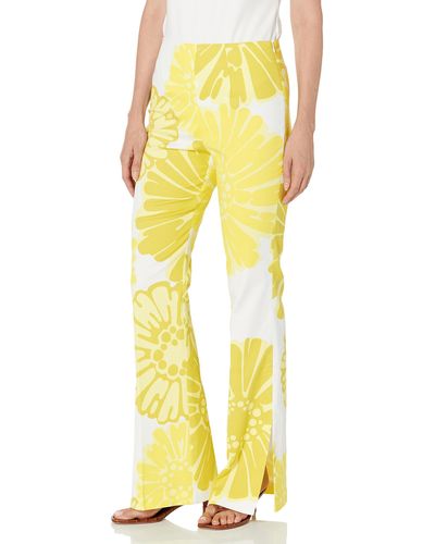 Trina Turk Wide Leg Floral Pants - Yellow