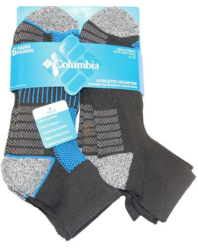 Columbia Mesh Top Arch Support Low Cut Socks 6 Pair - Blue