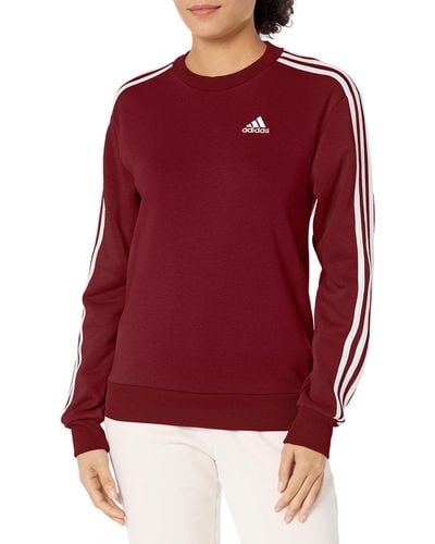 adidas Essentials 3-stripes Fleece Sweatshirt - Red