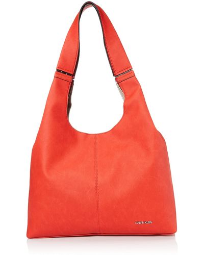 Calvin Klein Kylee Novelty Hobo Shoulder Bag - Red