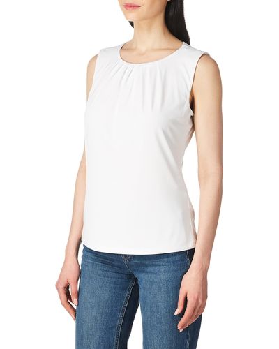 Calvin Klein Pleat Neck Sleeveless Cami Tank Top Shirt - White