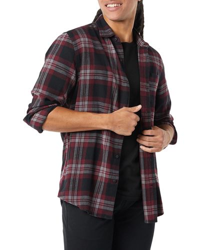 Amazon Essentials Regular-fit Long-Sleeve Flannel Shirt Camisa - Negro