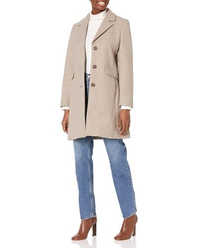 Laundry by Shelli Segal Faux Wool Coat With Notch Collar - Multicolor