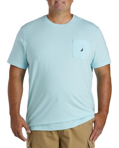 Nautica Mens Solid Crew Neck Short-sleeve Pocket T-shirt T Shirt - Blue