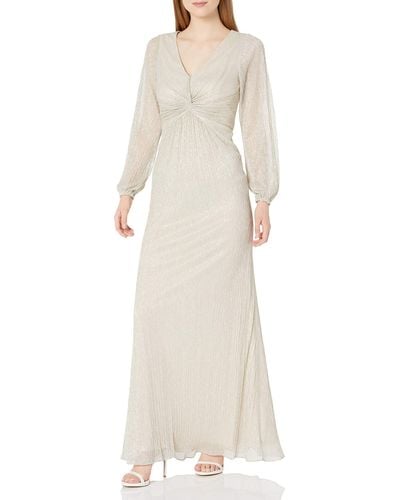 Adrianna Papell Glitter Knit Draped Gown - Multicolor