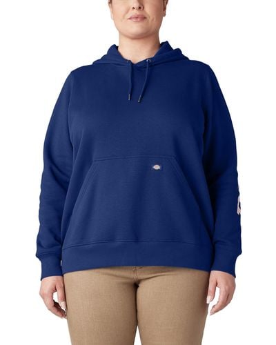 Dickies Size Plus Heavyweight Logo Sleeve Pullover - Blue