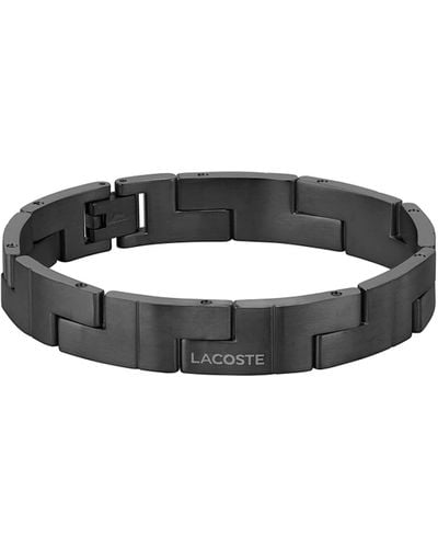 Lacoste Jewelry Catena Ionic Plated Black Steel Link Bracelet
