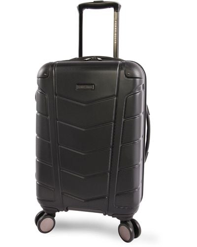 Perry Ellis Tanner 21" Hardside Carry-on Spinner Luggage - Black