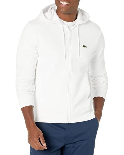 Lacoste Kangaroo Pocket Color-block Sweatshirt Core - White