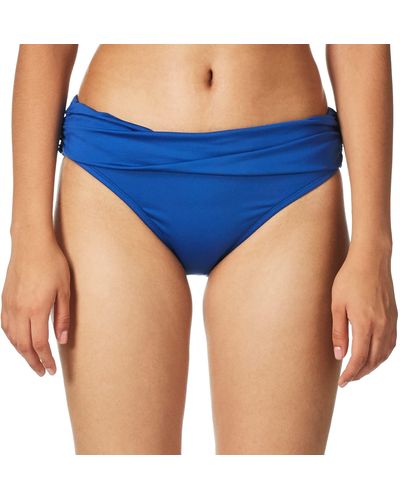 Kenneth Cole New York Standard Shirred Band Hipster Bikini Swimsuit Bottom - Blue