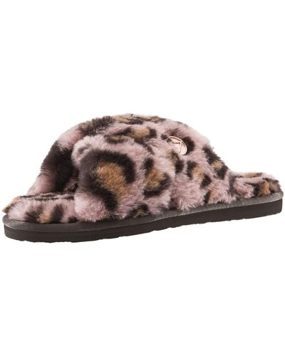 Volcom Lived In Lounge Faux Fur Slide Sandal Slipper - Brown
