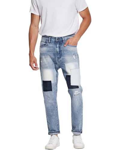 Guess Eco Relaxed Tapered Cropped Jeans - Blue