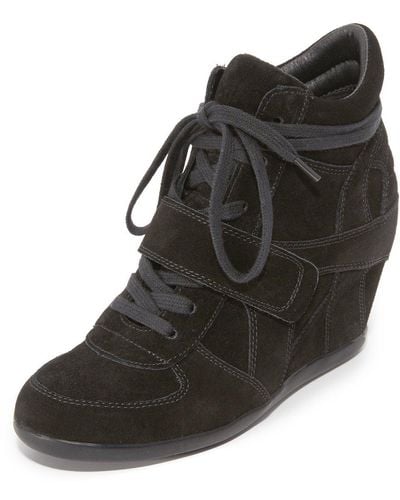 Ash Bowie Lace-up Suede Sneaker Booties - Black