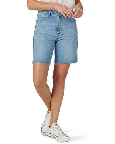 Lee Jeans Womens High-rise Cut Off Dad Jean Denim Shorts - Blue