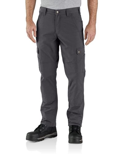 Carhartt Rugged Flex Relaxed Fit Ripstop Cargo Fleece Lined Work Pant - Gray