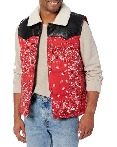 Levi's Out West Mixed Media Puffer Vest - Red
