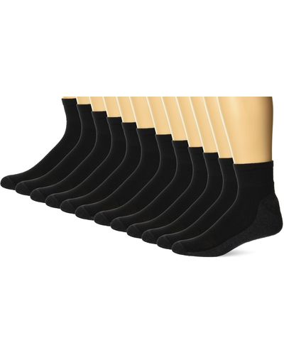 Hanes , X-temp Cushioned Ankle Socks, 12-pack, Black-12 Pack, 6-12