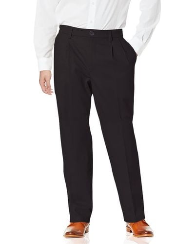 Dockers Men's Relaxed Fit Signature Khaki Lux Cotton Stretch Pants - Pleated, Black, 42w X 30l