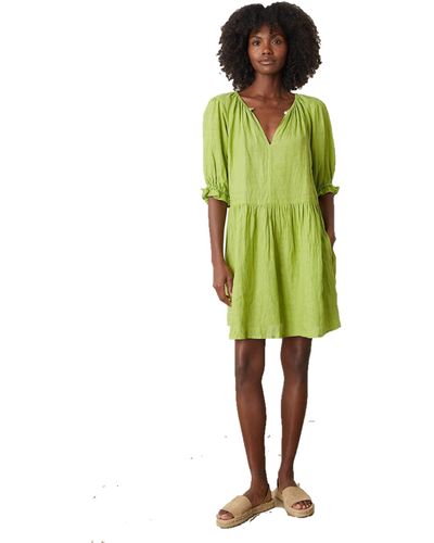 Velvet By Graham & Spencer Kailani Woven Linen Dress - Green