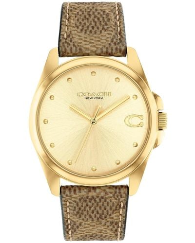COACH Greyson Watch| Water Resistant | Quartz Movement | Elevating Elegance For Every Occasion(model 14504111) - Metallic